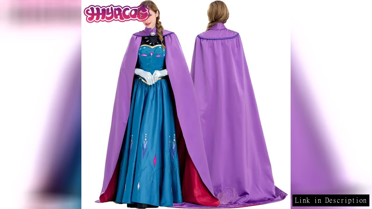 Snow Queen Elsa Cosplay Costume Anna Princess Long Dress Clocak Adults Fro Cos Zen Party Dresses for