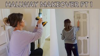 HALLWAY MAKEOVER PT 1 | PAINTING DOORS & UPDATING HARDWARE ( TIPS TO MAKE PAINTING EASIER!!)