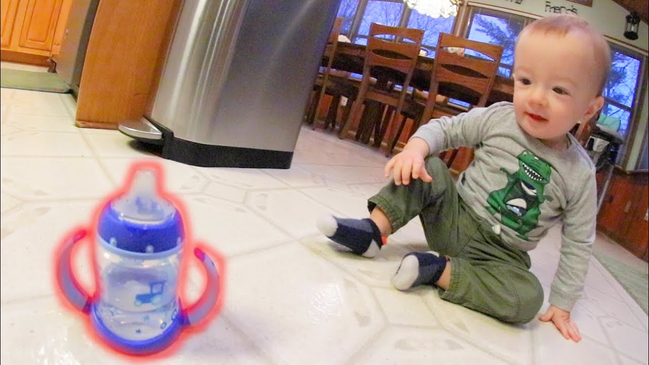 BABY DOES A BOTTLE FLIP 2! YouTube