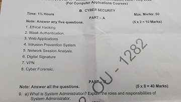 Cybersecurity 6th sem question paper 2022 OU