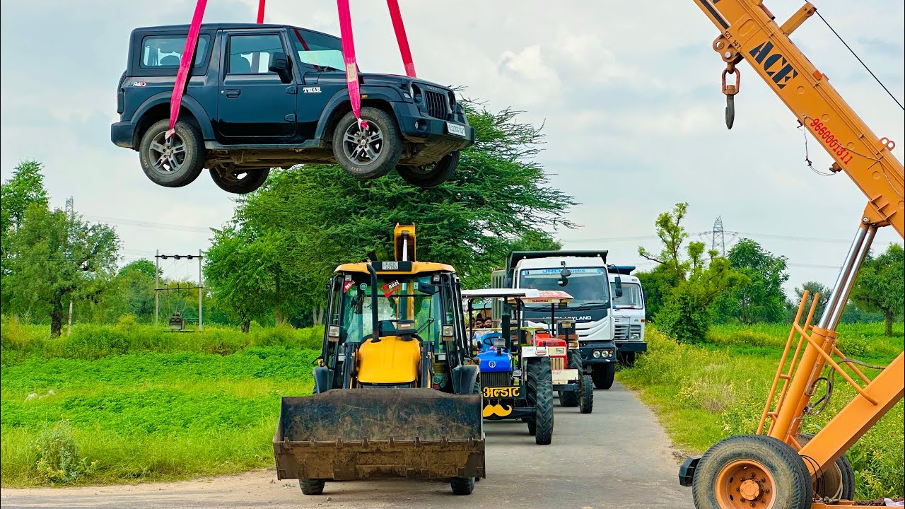 Jcb 3dx loading Mud in TATA Tippers Tractors Swaraj 855 Fe | New Holland 3630 4x4 Tractor Thar Truck
