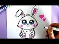 Comment dessiner un lapin kawaii  happydrawings