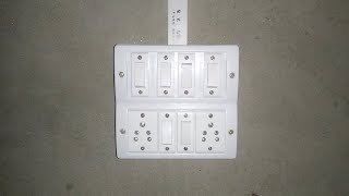 8 way Open  Board wiring Connection||6 switch's 2 sockets connection wiring