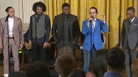 Hamilton cast performs "My Shot" at White House