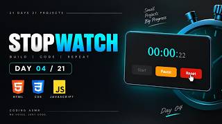 I Built a Stopwatch Using HTML CSS JavaScript ⏱️ | Coding ASMR — Day 4/21