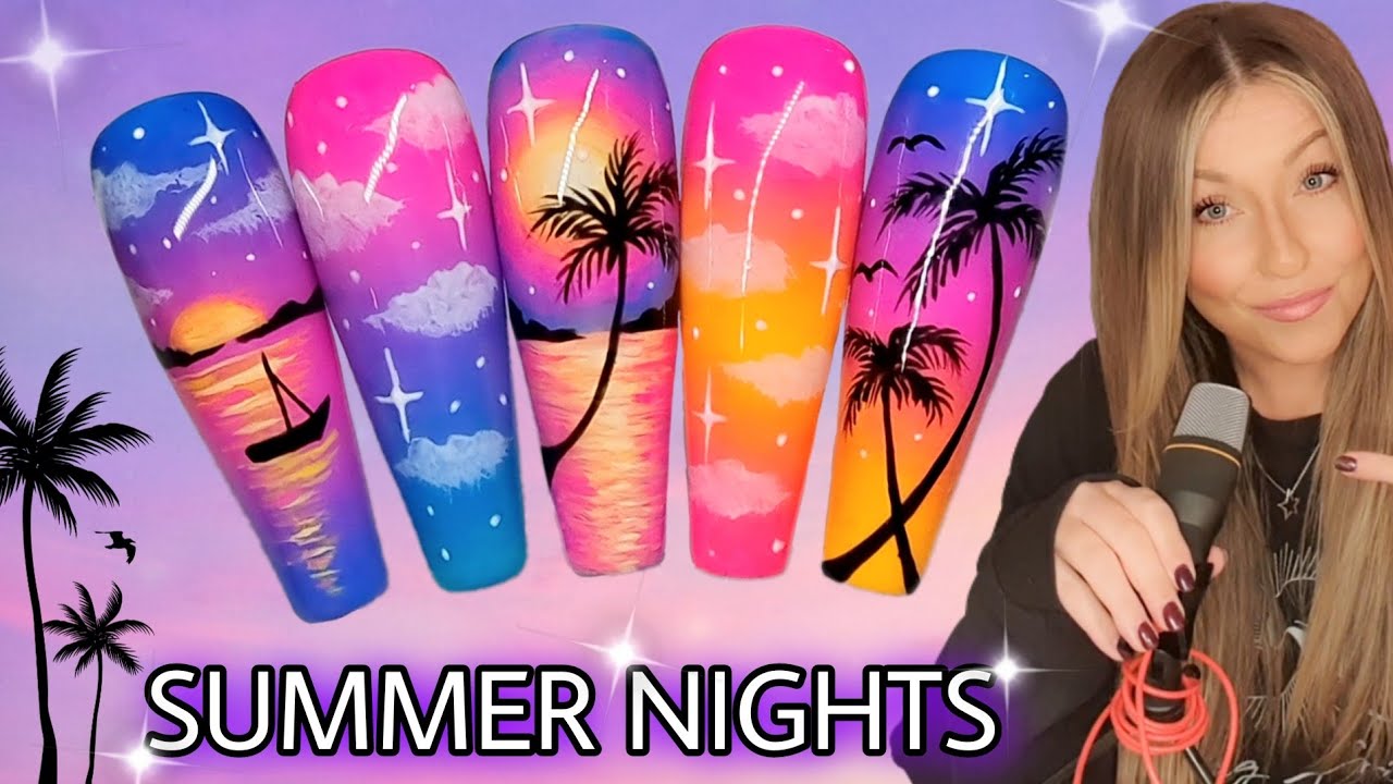 33 Summer Nail Art Ideas–From Sunset Ombré to Dreamy Clouds