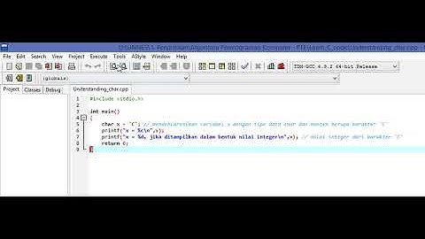 Understanding char - Belajar Bahasa C menggunakan Dev C++