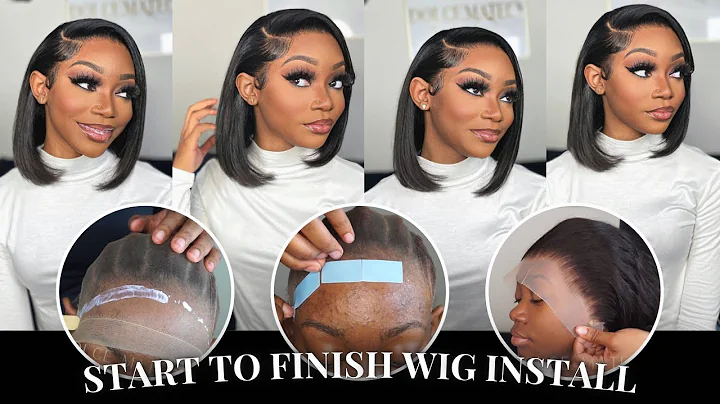 Using TAPE To Install A Wig! $100 Frontal Bob Wig Install (Start To Finish) Ft. Ali Grace Hair