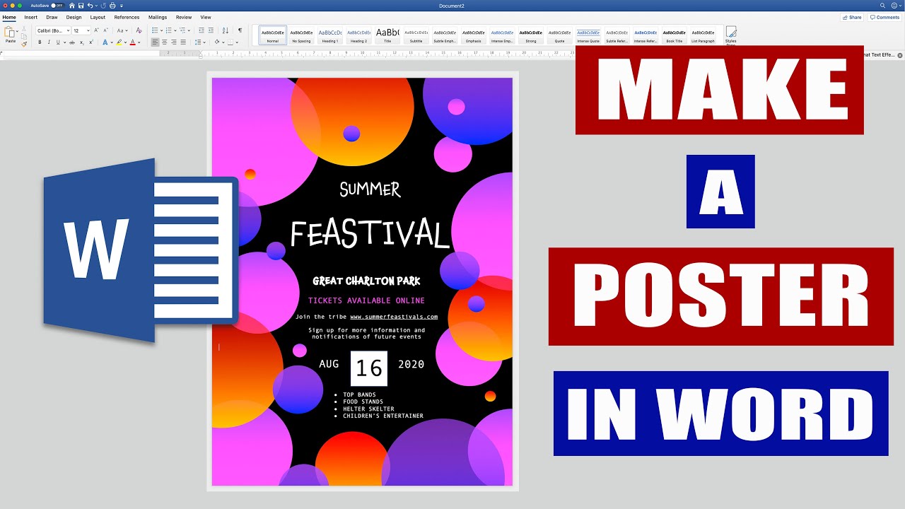 how-to-make-a-poster-in-word-microsoft-word-tutorials-youtube