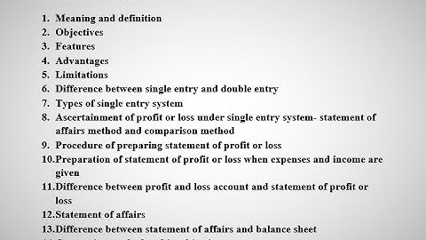 SINGLE ENTRY SYSTEM OF ACCOUNTING | MODULE 1 | FINANCIAL ACCOUNTING