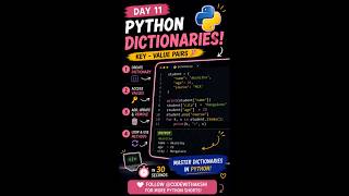 Python Dictionaries in 20 Seconds Day 11 Python for Beginners 2026
