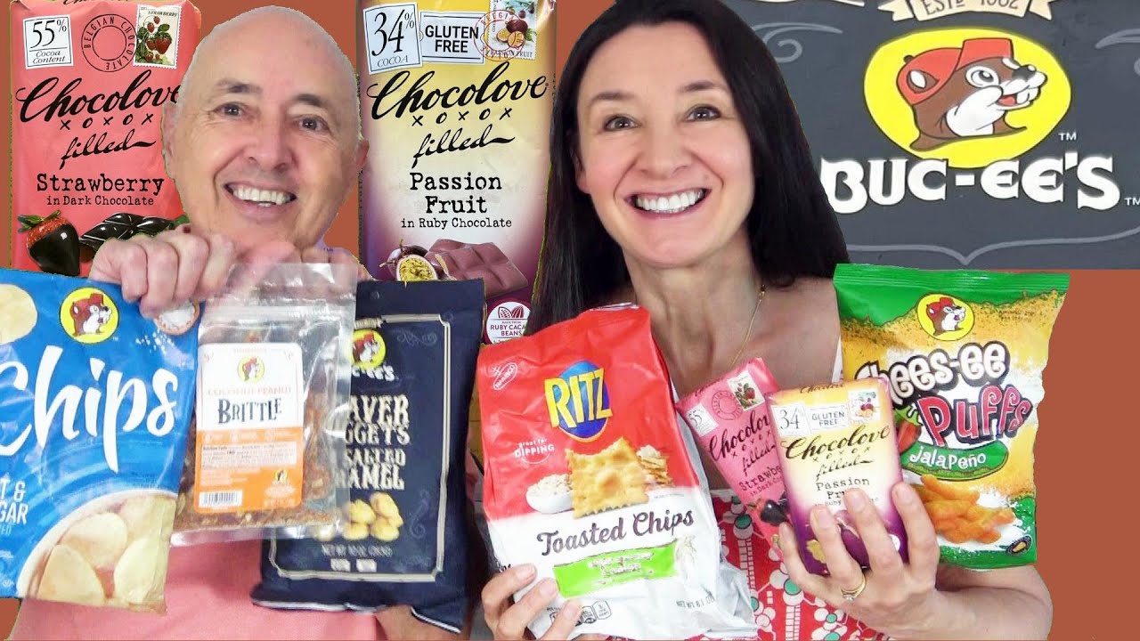 BUC-EE'S  American Candy Snacks Taste Test 4 Ritz Crackers and Chocolove Chcolate