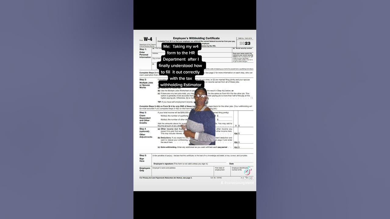 Take my w4 form to hr department after i finally understand how to fill