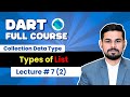 Lec#7 (2): Types of Lists in Dart | Dart Tutorial Urdu/Hindi 2025