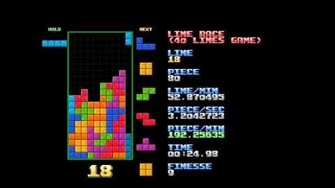 [Nullpomino] Tetris 40l Sprint: 31.25s