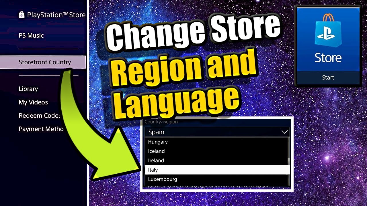 silhuet Strømcelle Fremsyn How to Change PSN Country Region and Change LANGUAGE in Playstation 4 Store  - YouTube