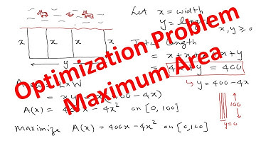 Optimization Problem | Maximum Area - Fence Problem 2 | Calculus 1 | Problem 5
