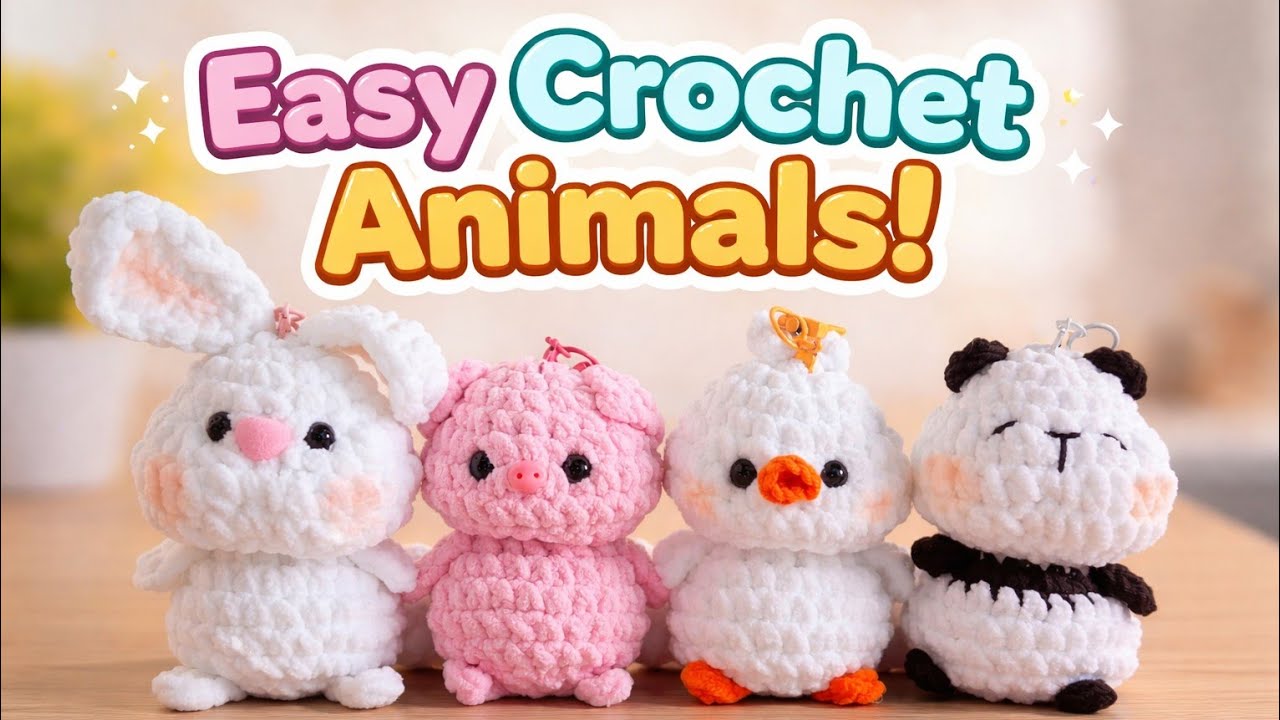 How to Crochet a Bunny Keychain 🐰 | One Base Pattern – Part 1  