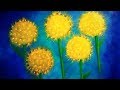 GOLDEN DANDELION BEGINNERS EASY Painting technique for Acrylic painting idea/#39DANDELION SATISFYING