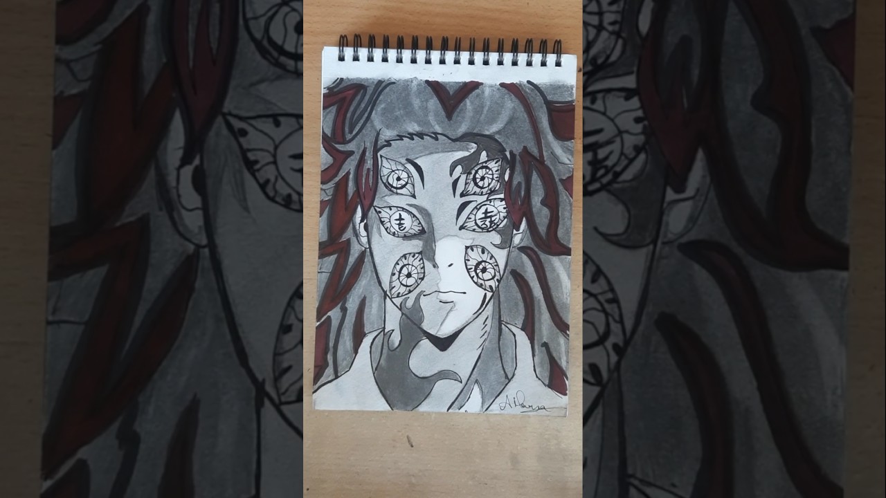 kokuShibu pencil sketch and hair colour with alcohol colour 