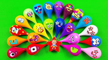 Numberblock Slime 🏳️‍🌈 Finding Rainbow SLIME with Droplet Boxes Shapes Colorful! Satisfying ASMR