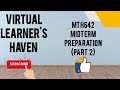 MTH642 midterm preparation fall2024 | Midterm Preparation MTH642