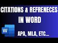 How to Add Citations and References in Microsoft Word (Full Tutorial) - APA Style, MLA etc
