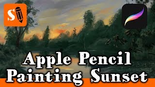 Apple Pencil Painting Sunset - Time Lapse