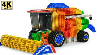 Bricolaje construcción de una cosechadora de arroz con bolas magnéticas ASMR Satisfactorio
