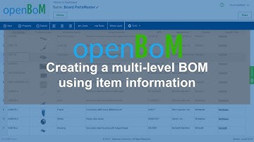 openBoM: How to create a multi-level BOM using item information