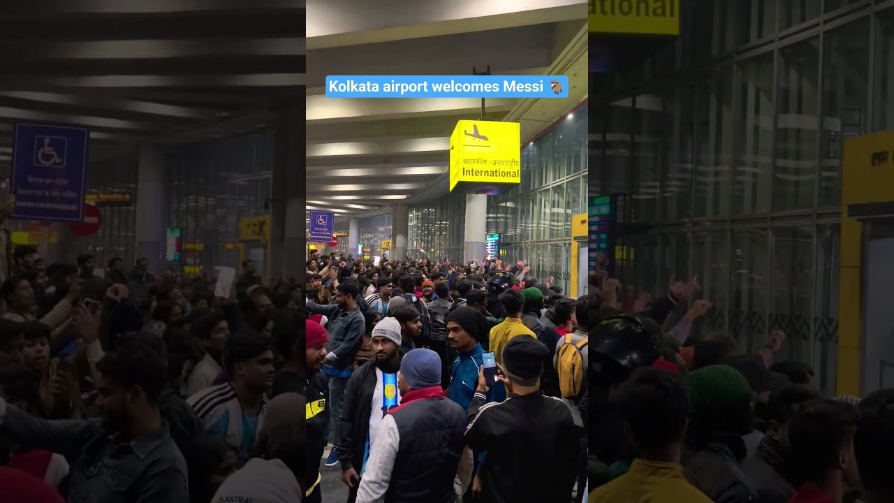 Kolkata airport welcomes Messi 🐐🇦🇷  | 