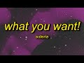 asteria - WHAT YOU WANT! (feat. Hatsune Miku) Lyrics