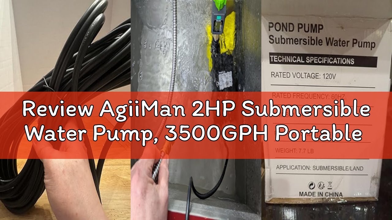 2HP Submersible Pool Cover Pump – 3500GPH Auto On/Off With Check Valve, 25ft Cord For Pools, Basements, Hot Tubs, Ponds & Flood Removal