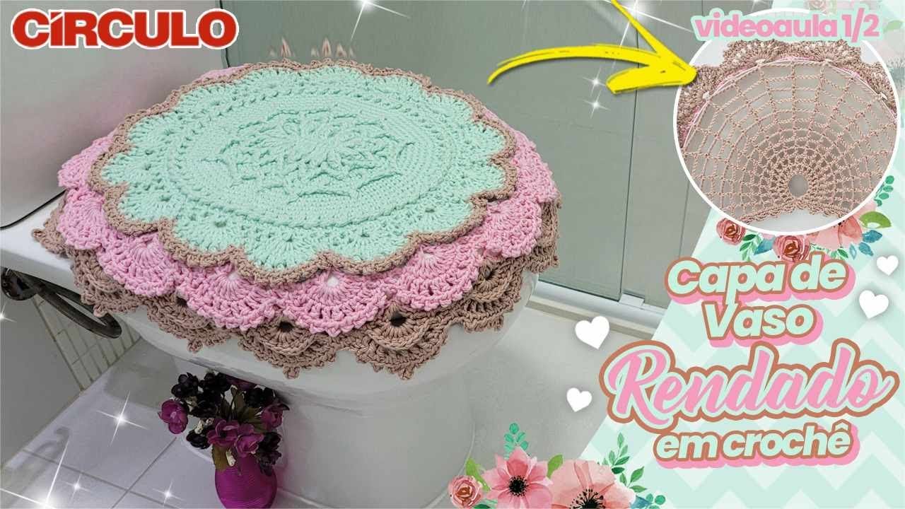 ✨ Impressionante PADRÃO! Capa de Vaso Exuberante Rendada em Crochê 1/2 😍