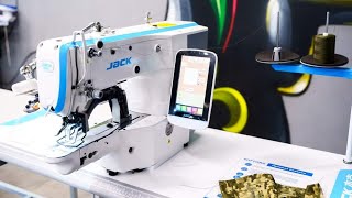 JACK 9100G How to set speed in bartack machine @china-jacksewingmachine #jacksewingmachine