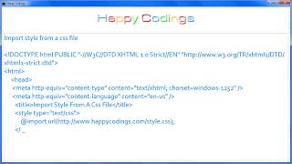 Html Import Style From A Css File