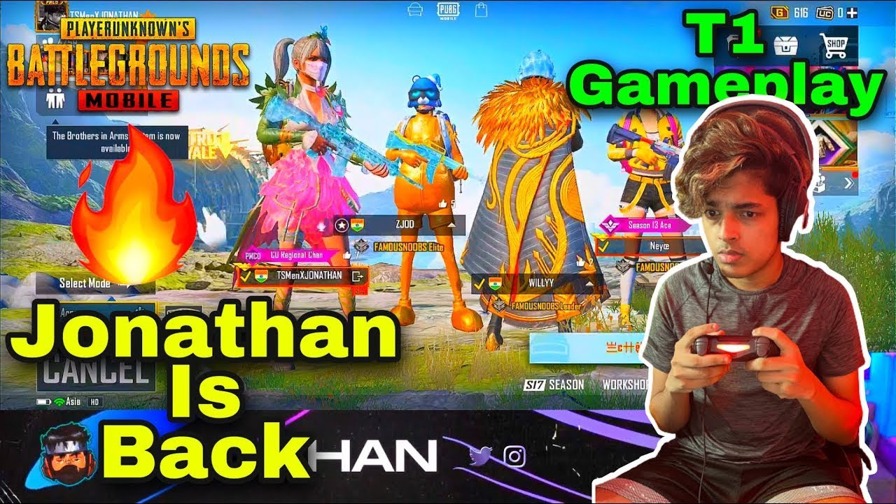 Jonathan T1 Custom Scrim Gameplay  || TSM Pubg Mobile