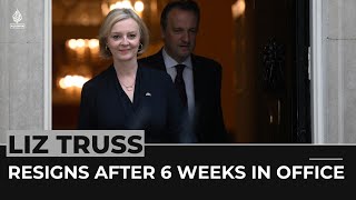 UK Prime Minister Liz Truss announces resignation