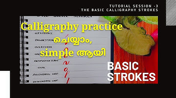 Calligraphy basics for beginners/ basic strokes and modern calligraphy stroke styles/tutorial-3