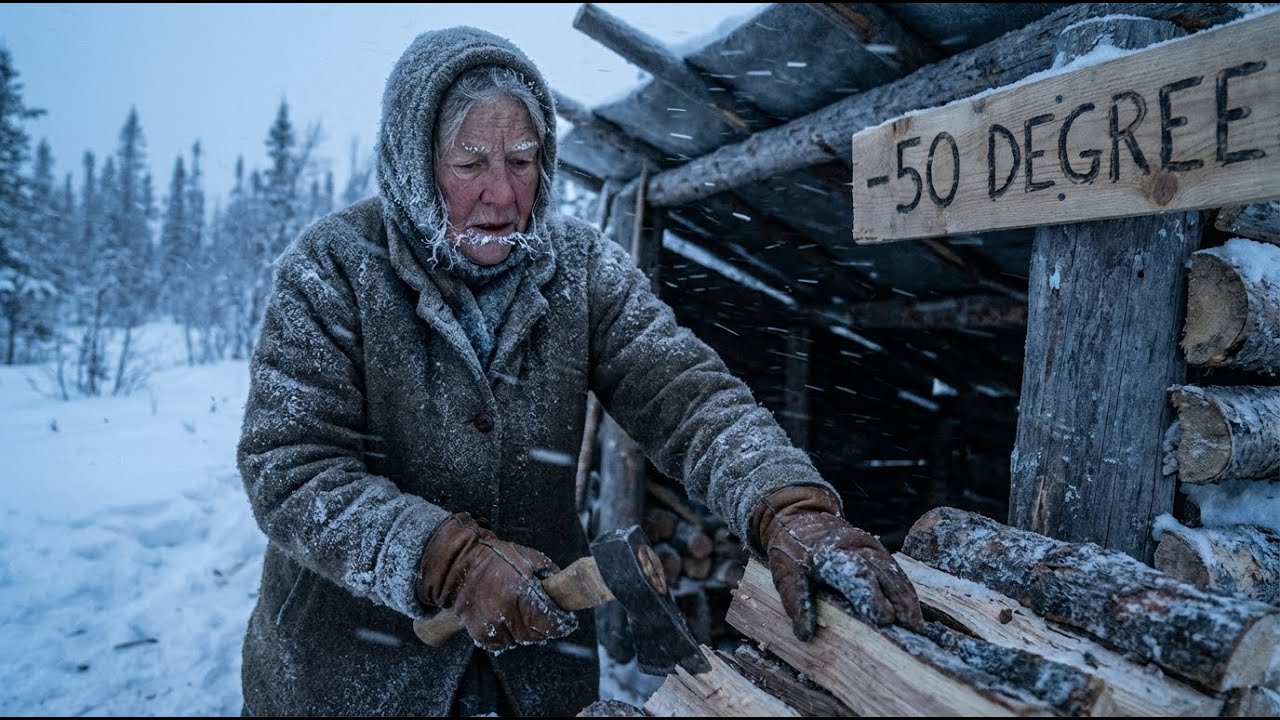 Grandma surviving and making shelter in -50 Degrees