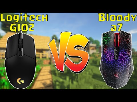 СРАВНЕНИЕ МЫШЕК LOGITECH G102 И BLOODY A7 | MineCraft