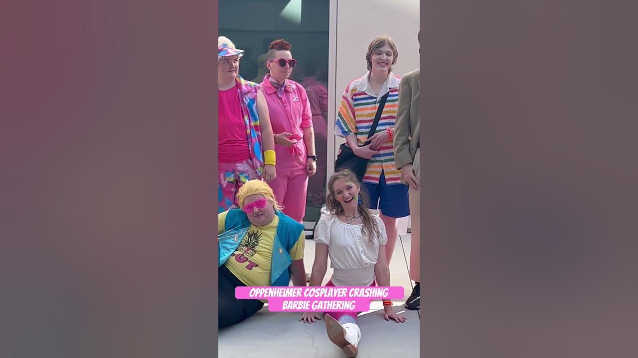Oppenheimer Cosplayer Crashing Barbie Gathering #Shorts