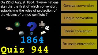 In This Year General Knowledge Pub Trivia/Quiz. Year 1864. Quiz Off Episode 944