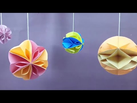 How to make paper bal for decorations../ colouring ball..