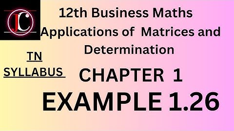 12th business maths chapter 1 example 1.26, in Tamil, tn syllabus