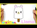 How to Draw a Cute Ice Cream Llama,Drawing Coloring