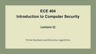 ECE 404 - Lecture 11