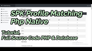 Website SPK Profile Matching | Source Code SPK Profile Matching PHP | Download SPK Profile Matching