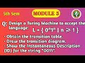 VTU 5th Sem TOC T.M for L={0βΏ1βΏ} | Transition Table & Diagram
