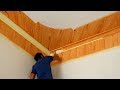 Construction Fake Wood Ceiling || How To Create Wood Grain Effect On The Ceiling